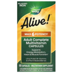 Nature's Way, Alive! Once Daily, Max6 Multi-Vitamin, 90 Capsules (No Added Iron)