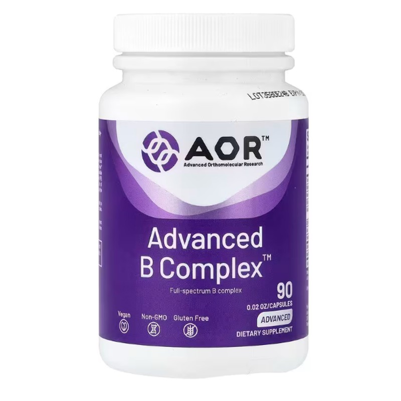 healthkoto-product-AOR-BC090 Advanced Orthomolecular Research AOR, Advanced B Complex, 90 Vegetarian Capsules - Image 1