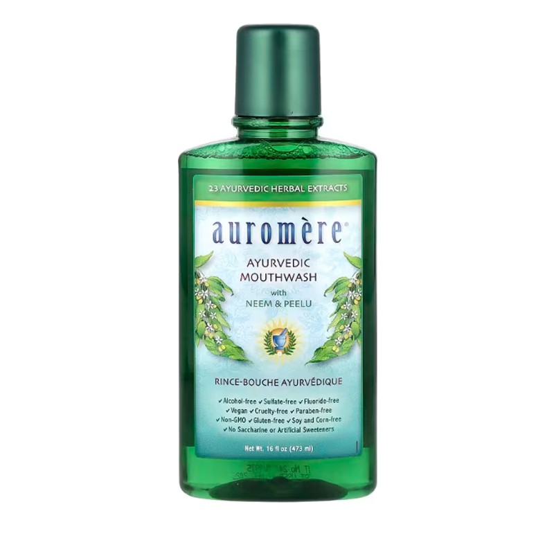 healthkoto-product-ARM-MW473 Auromere Ayurvedic Mouthwash - Vegan, Fluoride Free, Alcohol Free, Natural, Non GMO (16 fl oz) - Image 1