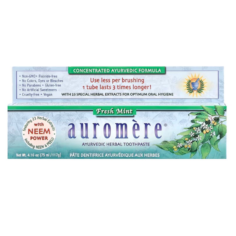 healthkoto-product-ARM-TF117 Auromere, Ayurvedic Herbal Toothpaste, Fresh Mint, 4.16 oz (117 g) - Image 1