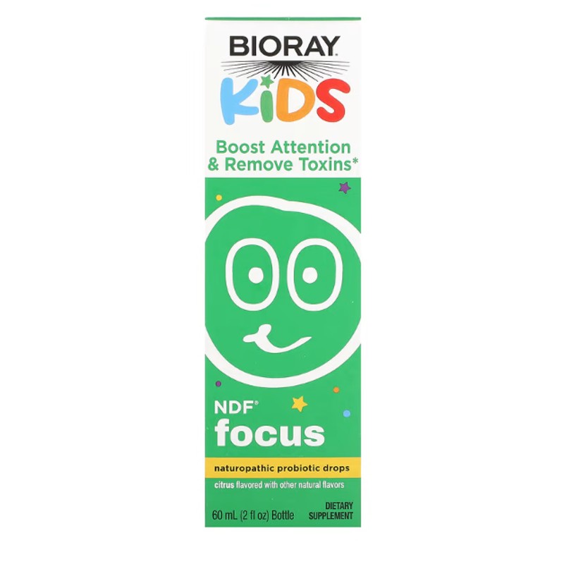 healthkoto-product-BRY-NC060 Bioray, Kids, NDF Focus, Naturopathic Probiotic Drops, Citrus, 2 fl oz (60 ml) - Image 1