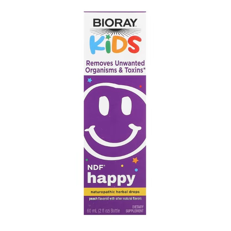 healthkoto-product-BRY-NP060 Bioray, Kids, NDF Happy, Peach, 2 fl oz (60 ml) - Image 1