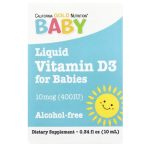 California Gold Nutrition, Baby Vitamin D3 Drops, 10 mcg (400 IU), 0.34 fl oz (10 ml)