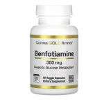 California Gold Nutrition, Benfotiamine, 300 mg, 90 Veggie Capsules