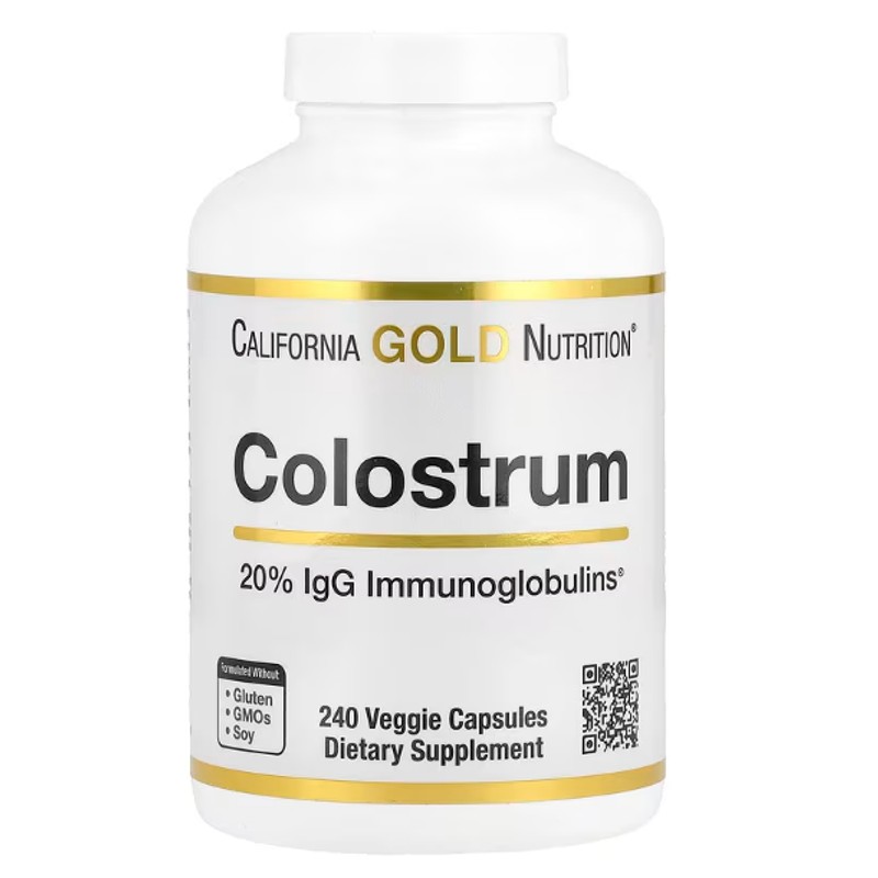 healthkoto-product-CGN-CC240 California Gold Nutrition, Colostrum, Concentrated, 240 Veggie Capsules - Image 1