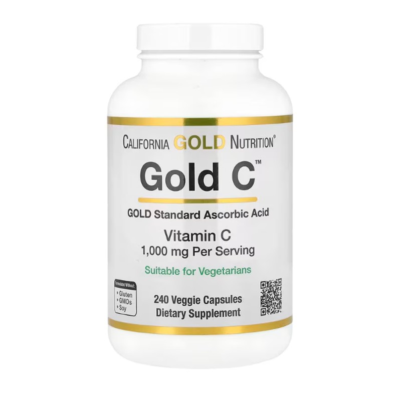 healthkoto-product-CGN-CG240 California Gold Nutrition, Gold C 1,000 mg 240 Veggie Capsules - Image 1