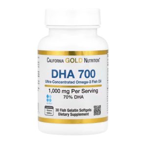 California Gold Nutrition, DHA 700 Fish Oil, Ultra-Concentrated, 1,000 mg, 30 Fish Gelatin Softgels