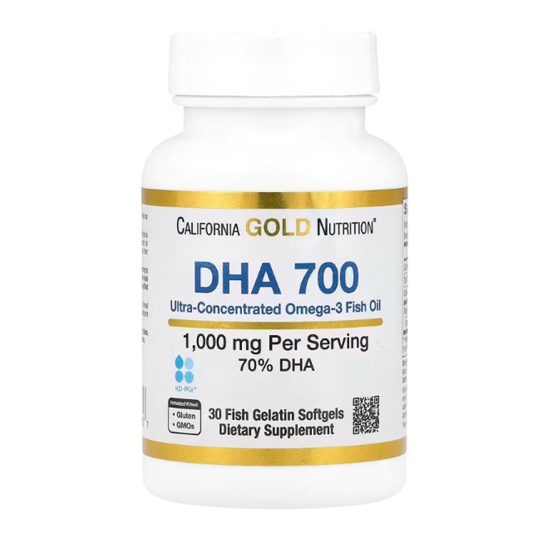 healthkoto-product-CGN-DF030 California Gold Nutrition, DHA 700 Fish Oil, Ultra-Concentrated, 1,000 mg, 30 Fish Gelatin Softgels - Image 1