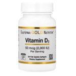 California Gold Nutrition, Vitamin D3 50 mcg, 2000 IU, 90 Fish gelatin Softgels