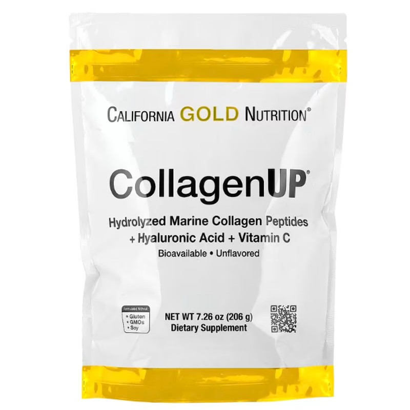 healthkoto-product-CGN-HC206 California Gold Nutrition, CollagenUP, Hydrolyzed Marine Collagen Peptides with Hyaluronic Acid and Vitamin C, Unflavored, 7.26 oz (206 g) - Image 1