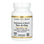 California Gold Nutrition, Multivitamin and Mineral, Two-A-Day, 60 Veggie Capsules