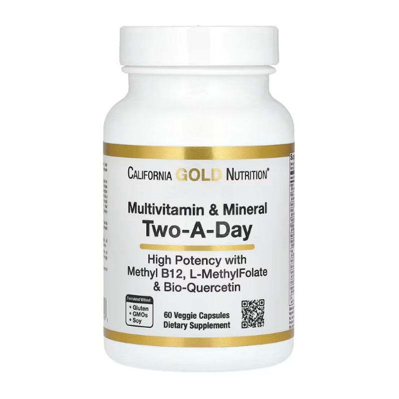 healthkoto-product-CGN-MM060 California Gold Nutrition, Multivitamin and Mineral, Two-A-Day, 60 Veggie Capsules - Image 1