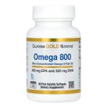 California Gold Nutrition, Omega 800 Pharmaceutical Grade Fish Oil, 80% EPA/DHA, Triglyceride Form, 1,000 mg, 30 Fish Gelatin Softgels