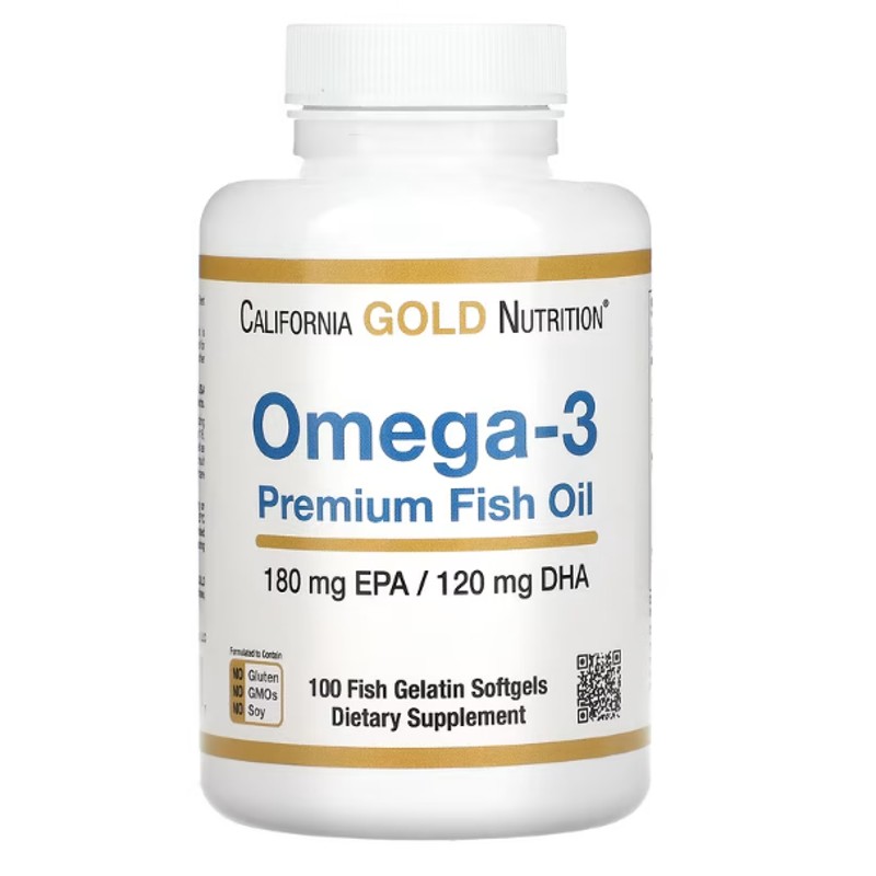 healthkoto-product-CGN-OF100 California Gold Nutrition, Omega-3, Premium Fish Oil, 100 Fish Gelatin Softgels - Image 1