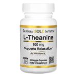 California Gold Nutrition, L-Theanine, AlphaWave, Supports Relaxation, Calm Focus, 100 mg, 30 Veggie Capsules