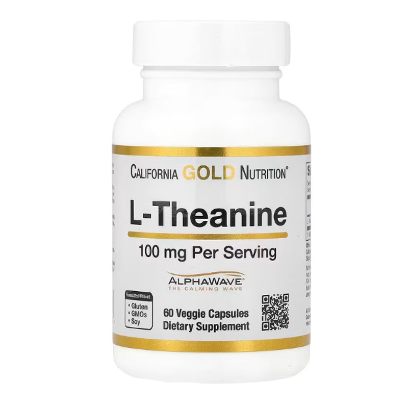 healthkoto-product-CGN-TC160 California Gold Nutrition, L-Theanine, AlphaWave, Supports Relaxation, Calm Focus, 100 mg, 60 caps - Image 1