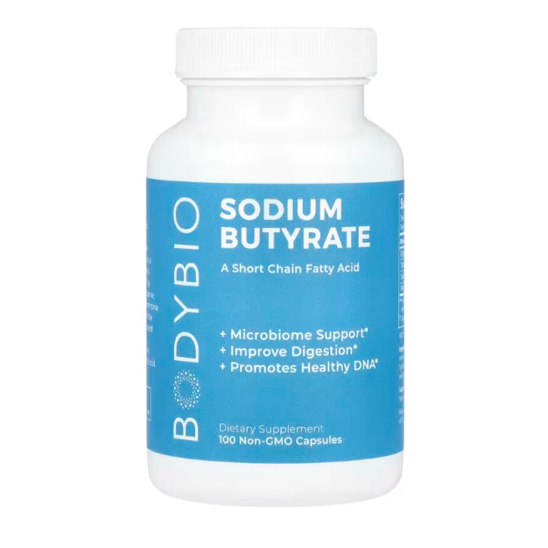 healthkoto-product-DIO-SB100 BodyBio, Sodium Butyrate, 100 Non-GMO Capsules - Image 1