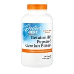 Doctor's Best, Betaine HCI, Pepsin & Gentian Bitters, 360 Capsules