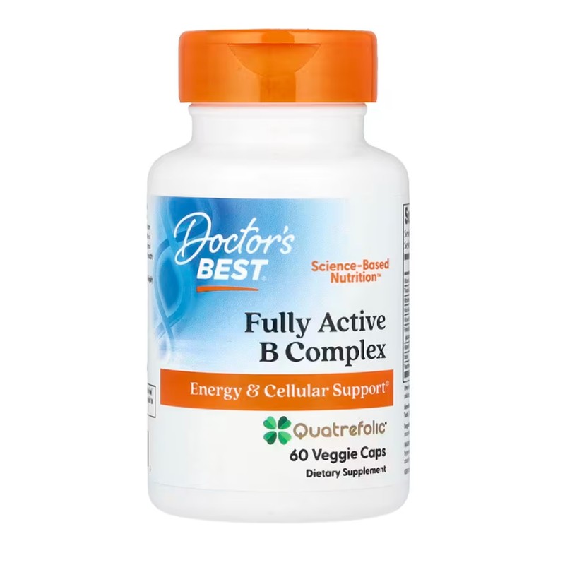 healthkoto-product-DRB-BQ060 Doctor's Best, Fully Active B Complex with Quatrefolic, 60 Veggie Caps - Image 1