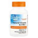 Doctor's Best, Natural Vitamin K2 MK-7 with MenaQ7, 100 mcg, 60 Veggie Caps