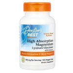 Doctor's Best, High Absorption Magnesium, Lysinate Glycinate 100% Chelated, 105 mg, 120 Veggie Caps