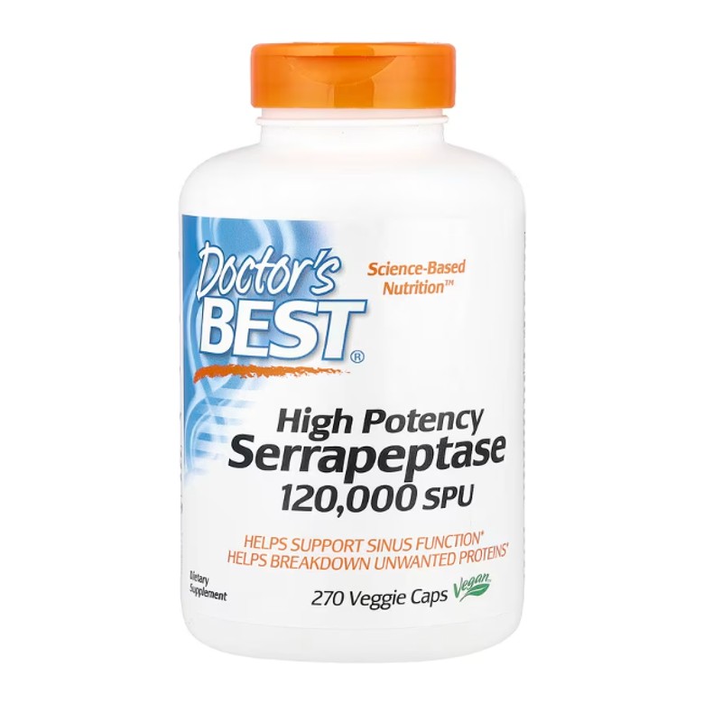 healthkoto-product-DRB-SH270 Doctor's Best, High Potency Serrapeptase, 120,000 SPU, 270 Veggie Caps - Image 1