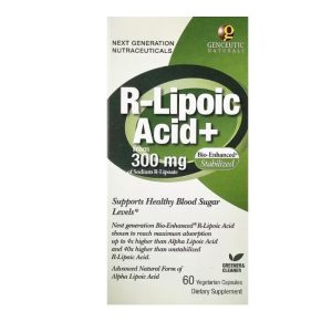 Genceutic Naturals, R-Lipoic Acid+, 300 mg, 60 Vegetarian Capsules