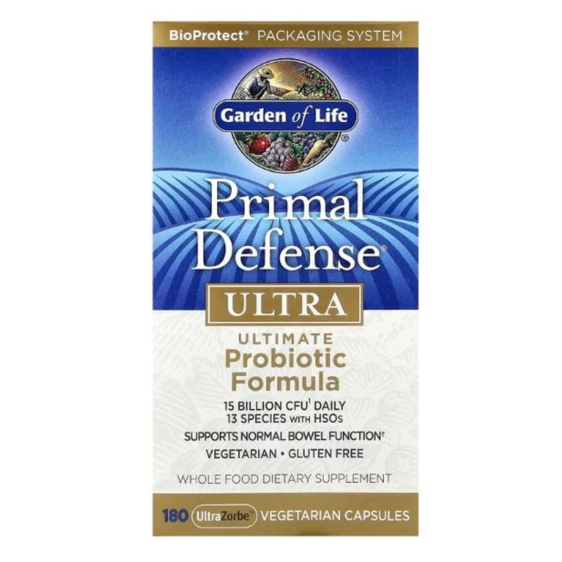healthkoto-product-GOL-PU180 Garden of Life, Primal Defense, Ultra, Ultimate Probiotic Formula, 180 UltraZorbe Vegetarian Capsules - Image 1
