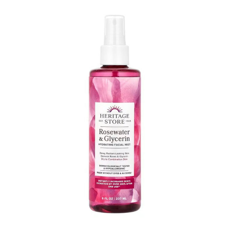 healthkoto-product-HRP-RG237 Heritage Store, Rosewater & Glycerin, Hydrating Facial Mist, 8 fl oz (237 ml) - Image 1