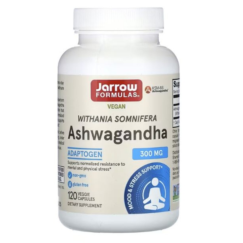 healthkoto-product-JRW-AG120 Jarrow Formulas, Ashwagandha, 300 mg, 120 Veggie Caps - Image 1
