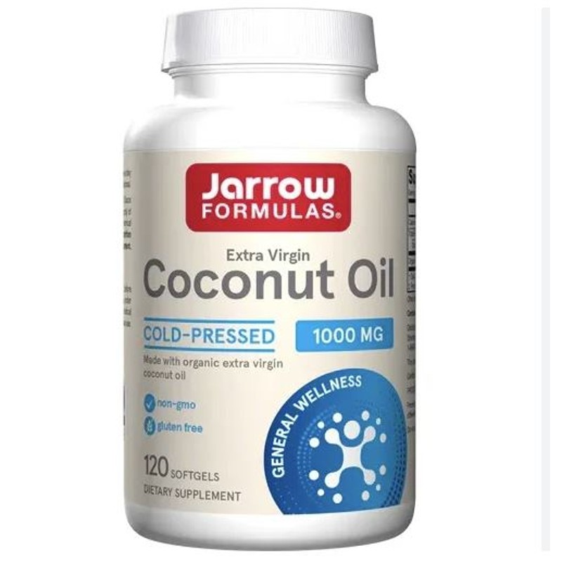 healthkoto-product-JRW-CO120 Jarrow Formulas, Coconut Oil, Extra Virgin, 1,000 mg, 120 Softgels - Image 1