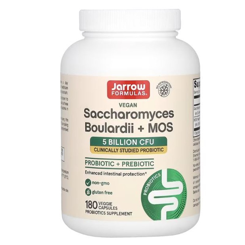healthkoto-product-JRW-SB180 Jarrow Formulas, Saccharomyces Boulardii + MOS, 5 Billion, 180 Delayed Release Veggie Caps - Image 1