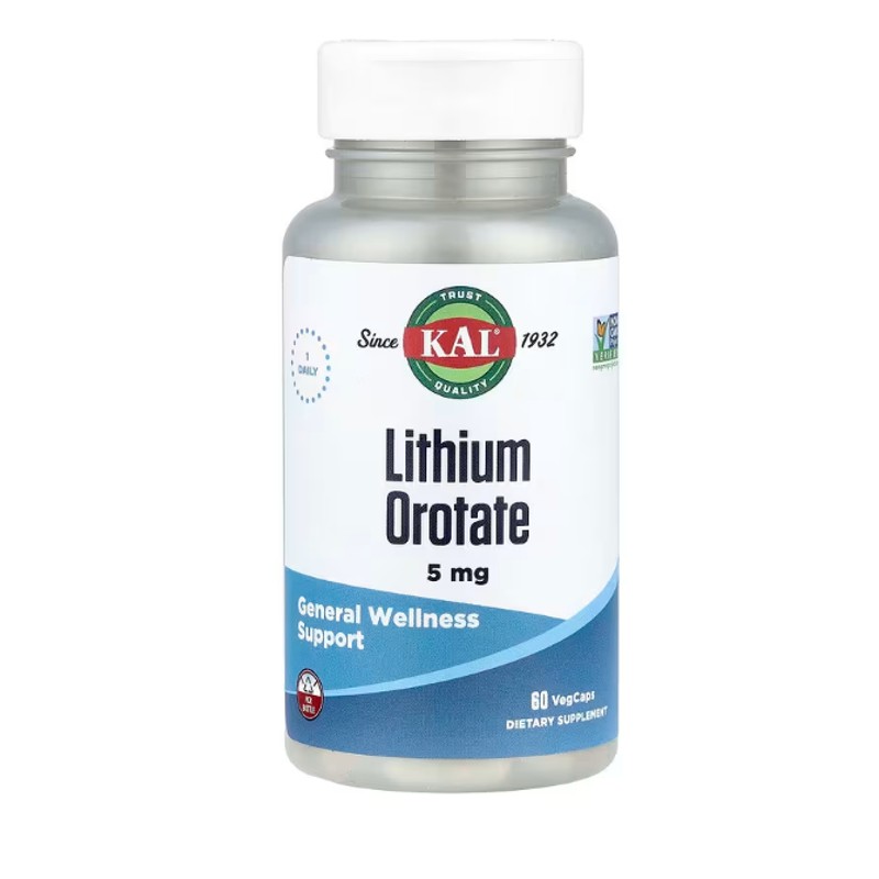 healthkoto-product-KAL-LO060 KAL, Lithium Orotate, 5 mg, 60 VegCaps - Image 1