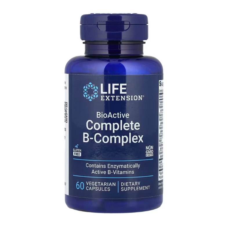 healthkoto-product-LEX-BA060 Life Extension, BioActive Complete B-Complex, 60 Vegetarian Capsules - Image 1