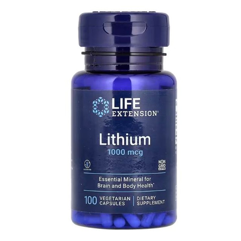 healthkoto-product-LEX-LV120 Life Extension, Lithium, 1,000 mcg, 100 Vegetarian Capsules - Image 1