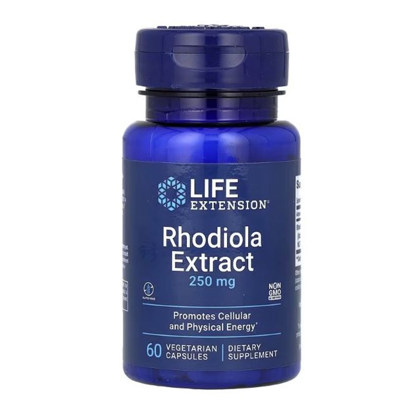 healthkoto-product-LEX-RE060 Life Extension, Rhodiola Extract, 250 mg, 60 Vegetarian Capsules - Image 1
