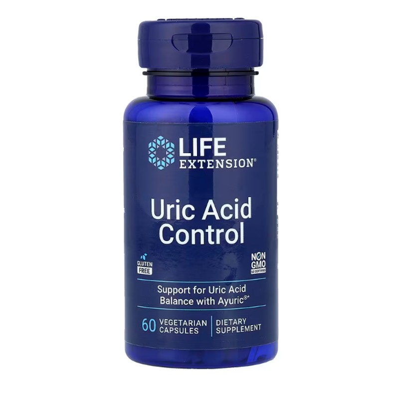 healthkoto-product-LEX-UA060 Life Extension, Uric Acid Control, 500 mg, 60 Vegetarian Capsules - Image 1