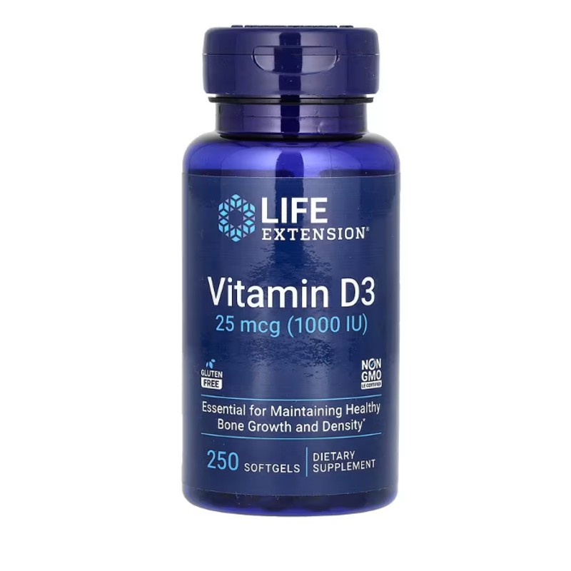 healthkoto-product-LEX-VD250 Life Extension, Vitamin D3, 25 mcg (1,000 IU), 250 Softgels - Image 1