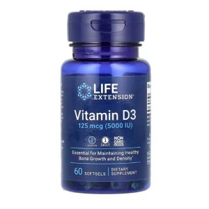 Life Extension, Vitamin D3, 125 mcg (5,000 IU), 60 Softgels