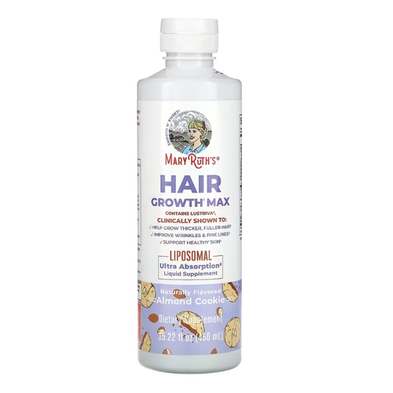 healthkoto-product-MRO-HG450 MaryRuth's, Hair Growth Max Liposomal, Almond Cookie, 15.22 fl oz (450 ml) - Image 1