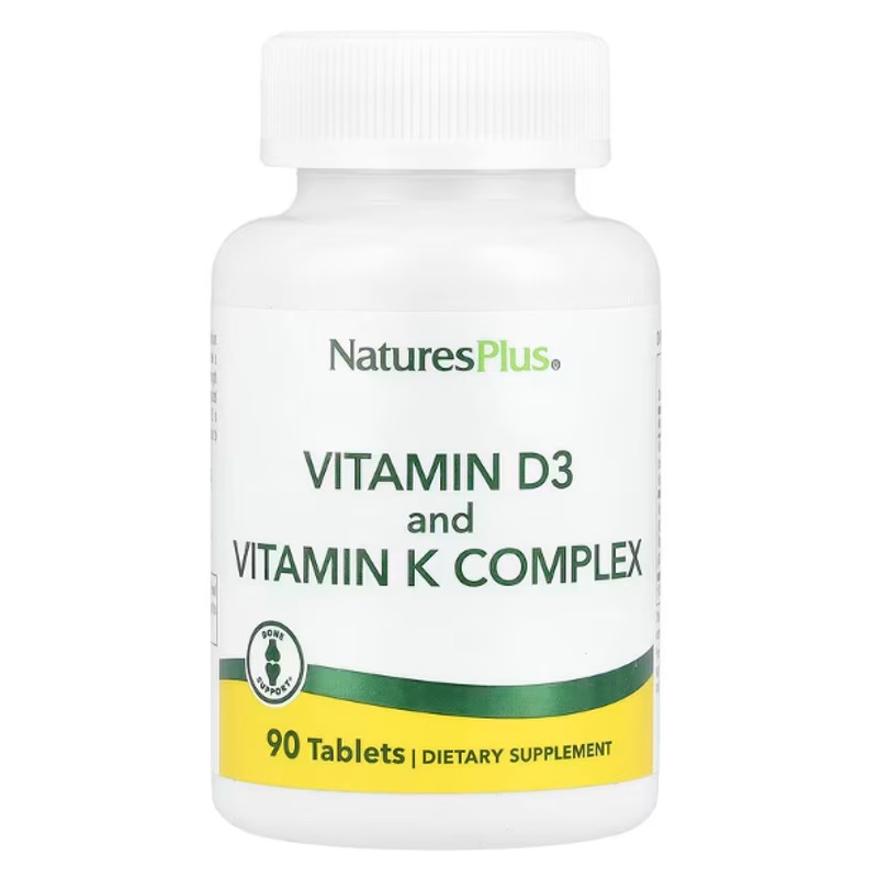 healthkoto-product-NAP-VC090 NaturesPlus, Vitamin D3 and Vitamin K Complex, 90 Tablets - Image 1