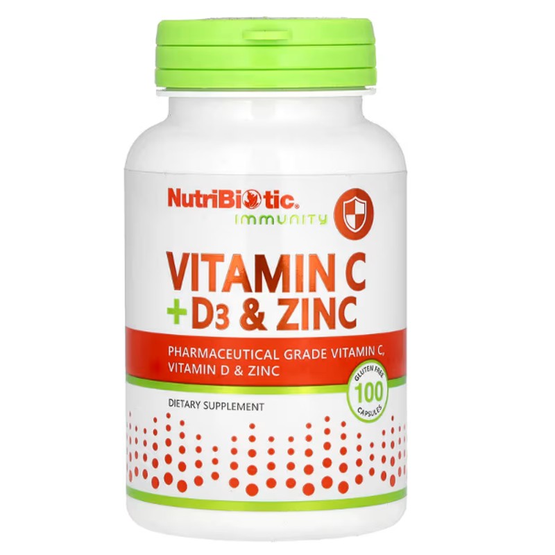 healthkoto-product-NBC-CD100 Nutribiotic, Immunity, Vitamin-C + D3 & Zinc, 100 Capsules - Image 1