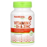 Nutribiotic, Immunity, Vitamin-C + D3 & Zinc, 250 Capsules