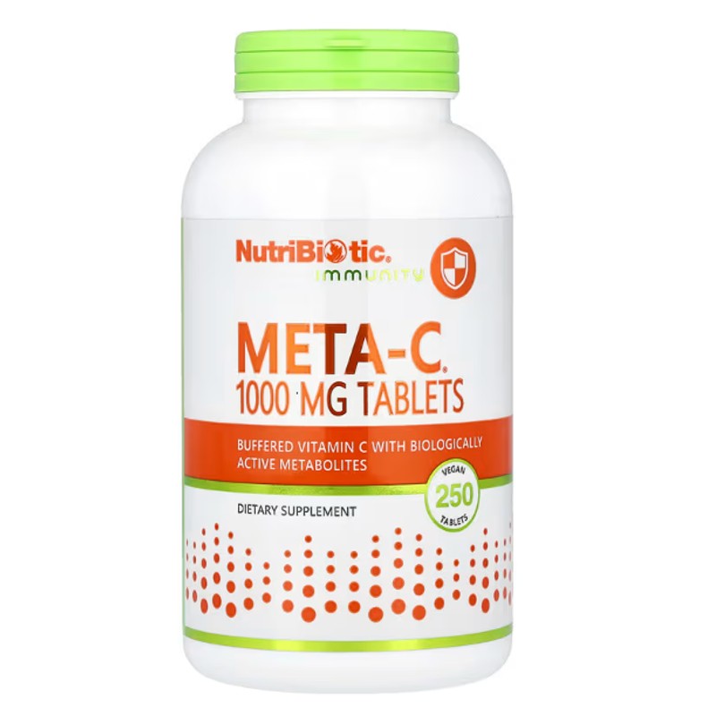 healthkoto-product-NBC-IM250 NutriBiotic, Immunity, Meta-C® , 250 Vegan Tablets - Image 1