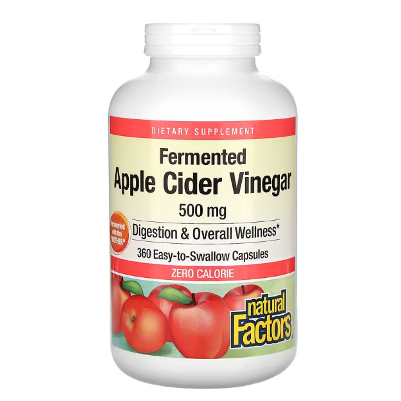 healthkoto-product-NFS-AC360 Natural Factors, Apple Cider Vinegar, 500 mg, 360 Capsules - Image 1