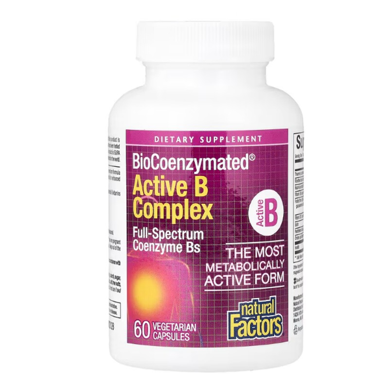 healthkoto-product-NFS-BC060 Natural Factors BioCoenzymated, Active B Complex, 60 Vegetarian Capsules - Image 1