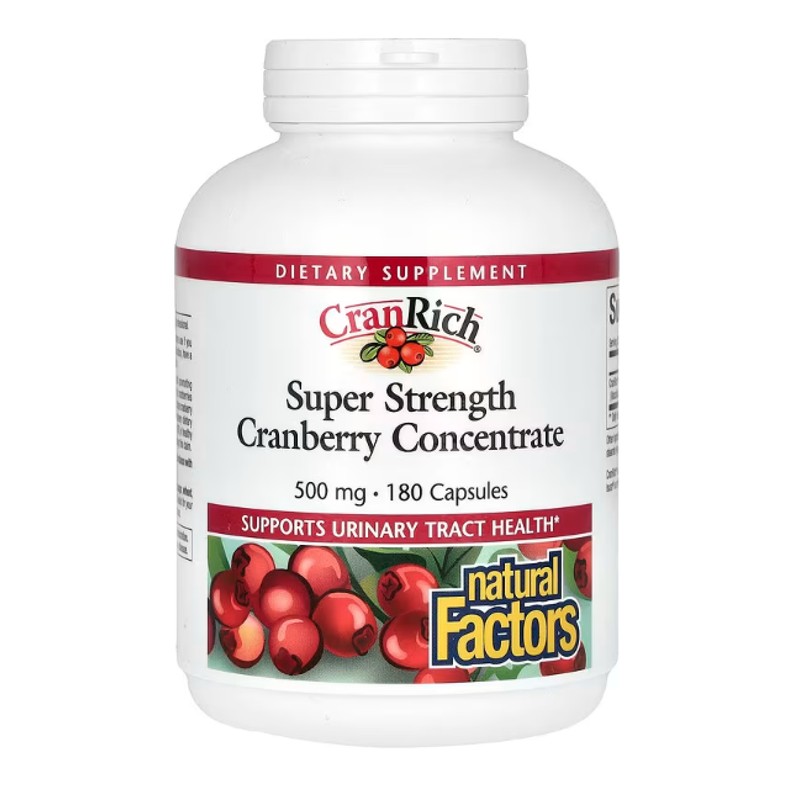 healthkoto-product-NFS-CC180 Natural Factors, CranRich, Super Strength, Cranberry Concentrate, 500 mg, 180 Capsules - Image 1