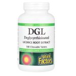 Natural Factors, DGL, Deglycyrrhizinated Licorice Root Extract, 180 Chewable Tablets