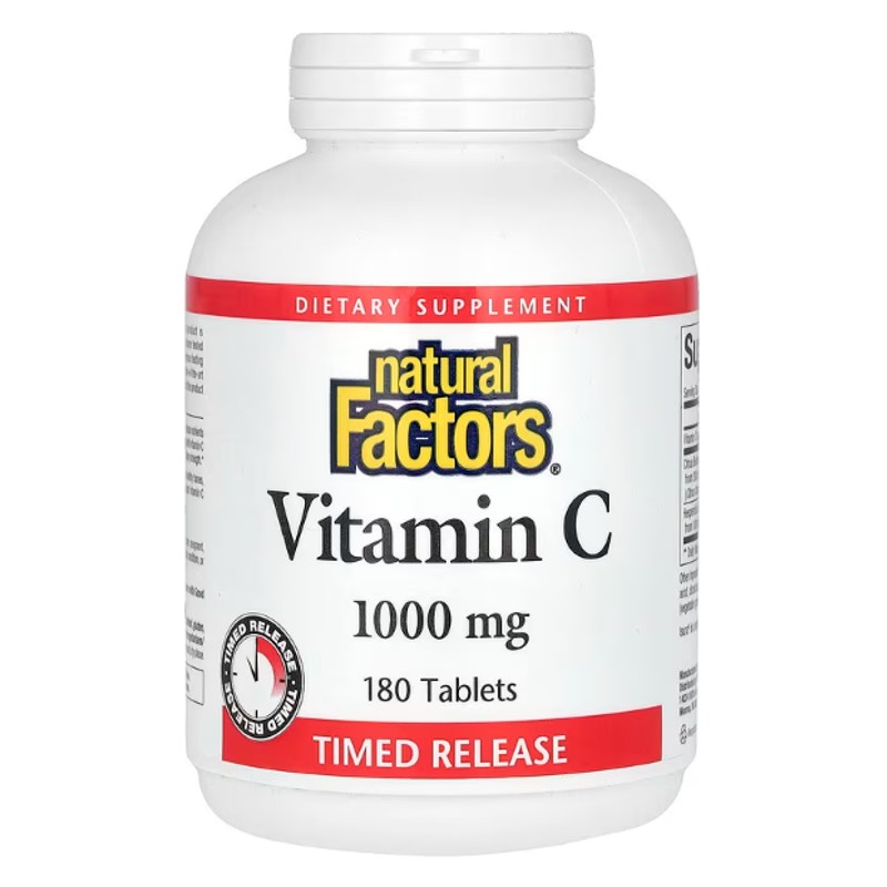 healthkoto-product-NFS-VC180 Natural Factors, Vitamin C, Time Release, 1,000 mg, 180 Tablets - Image 1