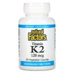 Natural Factors, Vitamin K2, 120 mcg, 60 Vegetarian Capsules